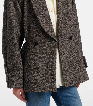 Chloé Chloé Herringbone peplum wool-blend coat | Thumbnail 3 Chloé Chloé Herringbone peplum wool-blend coat | Thumbnail 3