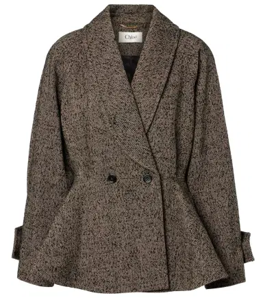 Chloé Chloé Herringbone peplum wool-blend coat | Thumbnail 1 Chloé Chloé Herringbone peplum wool-blend coat | Thumbnail 1