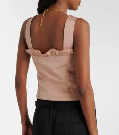 Chloé Chloé Gathered ruffled taffeta crop top | Thumbnail 2 Chloé Chloé Gathered ruffled taffeta crop top | Thumbnail 2