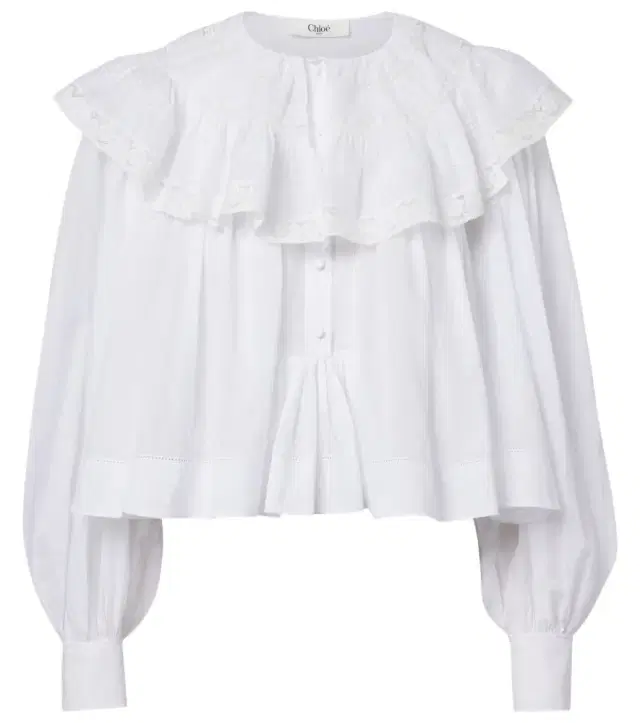 Chloe Chloé Lace-trimmed cotton voile blouse