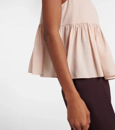 Chloé Chloé Peplum silk crêpe de chine top | Thumbnail 2