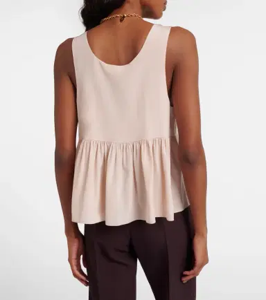 Chloé Chloé Peplum silk crêpe de chine top | Thumbnail 6