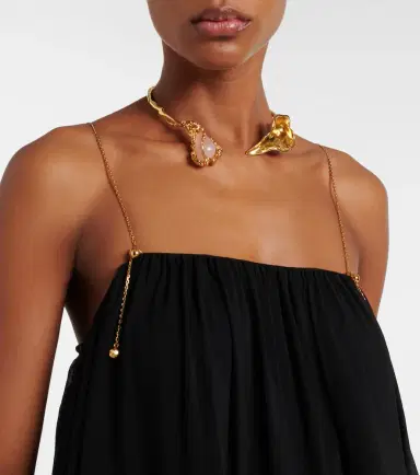Chloé Chloé Embellished open-back silk georgette maxi dress | Thumbnail 6