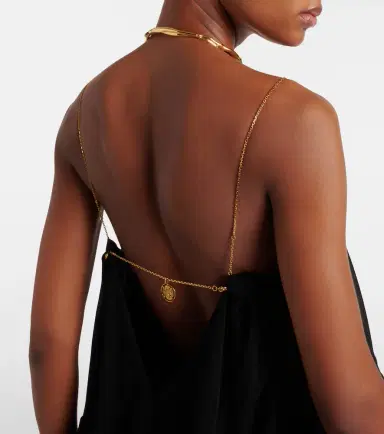 Chloé Chloé Embellished open-back silk georgette maxi dress | Thumbnail 7