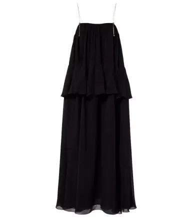 Chloé Chloé Embellished open-back silk georgette maxi dress | Thumbnail 1