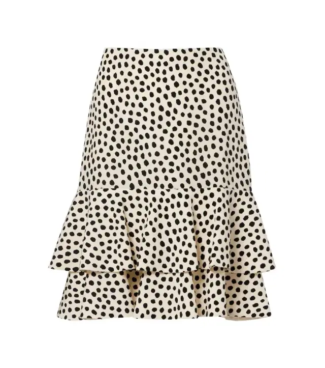 Chloé Polka-dot tiered silk miniskirt