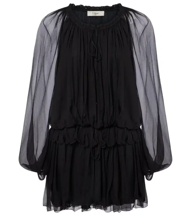 Chloe Chloé Ruffled draped silk minidress