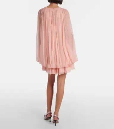 Chloé Chloé Caped ruffled silk muslin minidress | Thumbnail 3