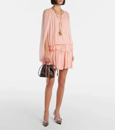 Chloé Chloé Caped ruffled silk muslin minidress | Thumbnail 4