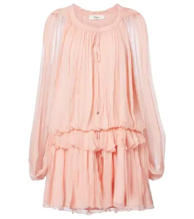 Chloé Chloé Caped ruffled silk muslin minidress | Thumbnail 1