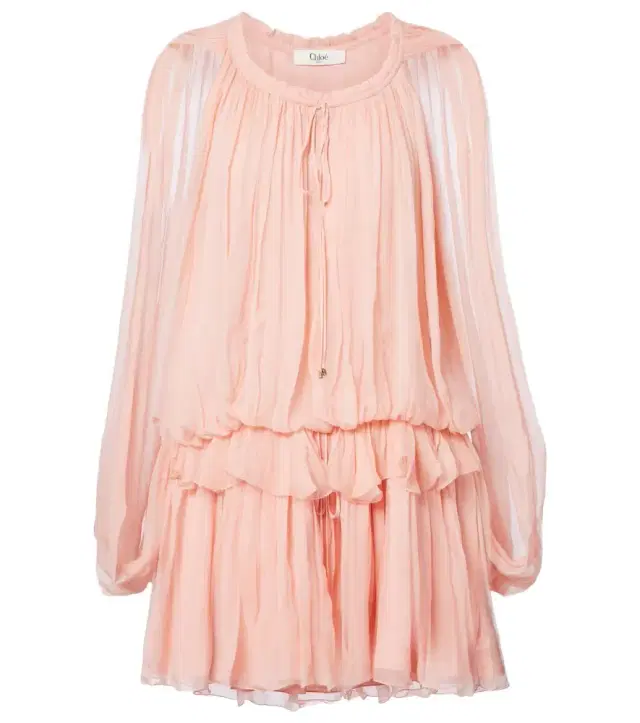 Chloe Chloé Caped ruffled silk muslin minidress