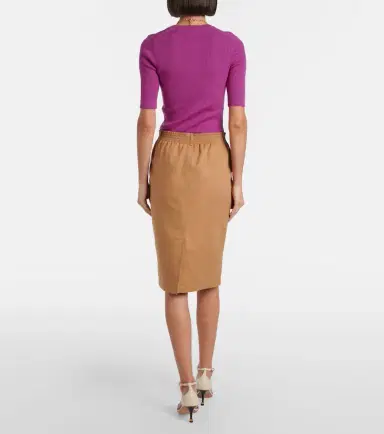 Chloé Chloé Cotton and linen gabardine pencil skirt | Thumbnail 3