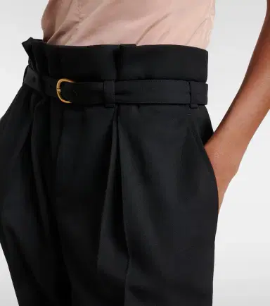 Chloe Chloé Belted pleated virgin wool tapered pants | Thumbnail 5