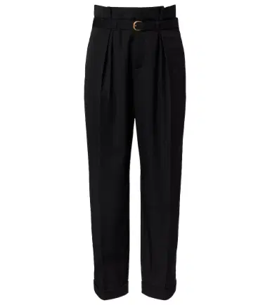 Chloe Chloé Belted pleated virgin wool tapered pants | Thumbnail 1