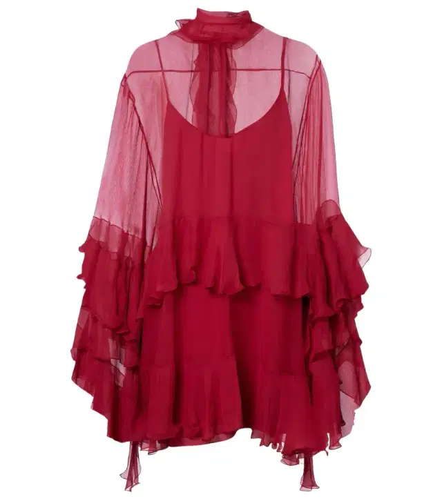 Chloe Chloé Ruffled silk muslin minidress