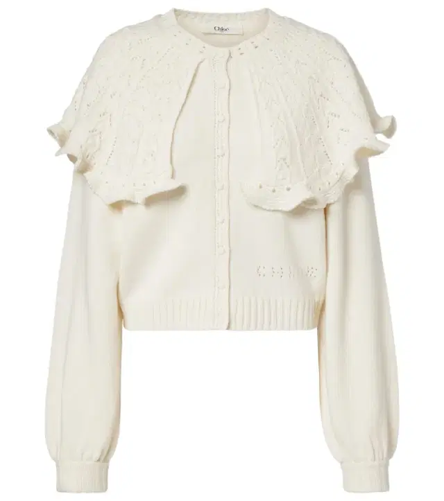 Chloe Chloé Ruffled wool and cashmere cardigan