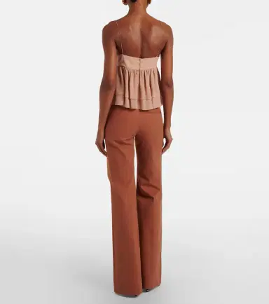 Chloé Chloé High-rise cotton canvas flared pants | Thumbnail 6