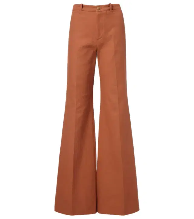 Chloe Chloé High-rise cotton canvas flared pants