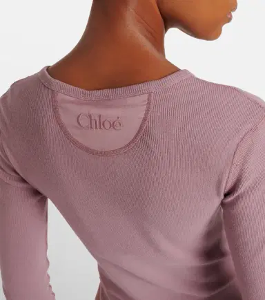 Chloé Chloé Ribbed-knit cotton Henley shirt | Thumbnail 6 Chloé Chloé Ribbed-knit cotton Henley shirt | Thumbnail 6