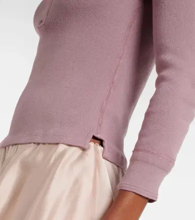 Chloé Chloé Ribbed-knit cotton Henley shirt | Thumbnail 7 Chloé Chloé Ribbed-knit cotton Henley shirt | Thumbnail 7