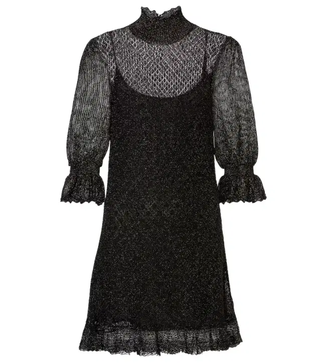 Chloe Chloé Ruffled lamé minidress