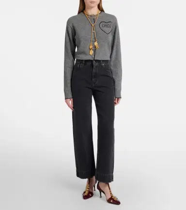 Chloé Chloé Logo wool and cashmere cardigan | Thumbnail 3 Chloé Chloé Logo wool and cashmere cardigan | Thumbnail 3