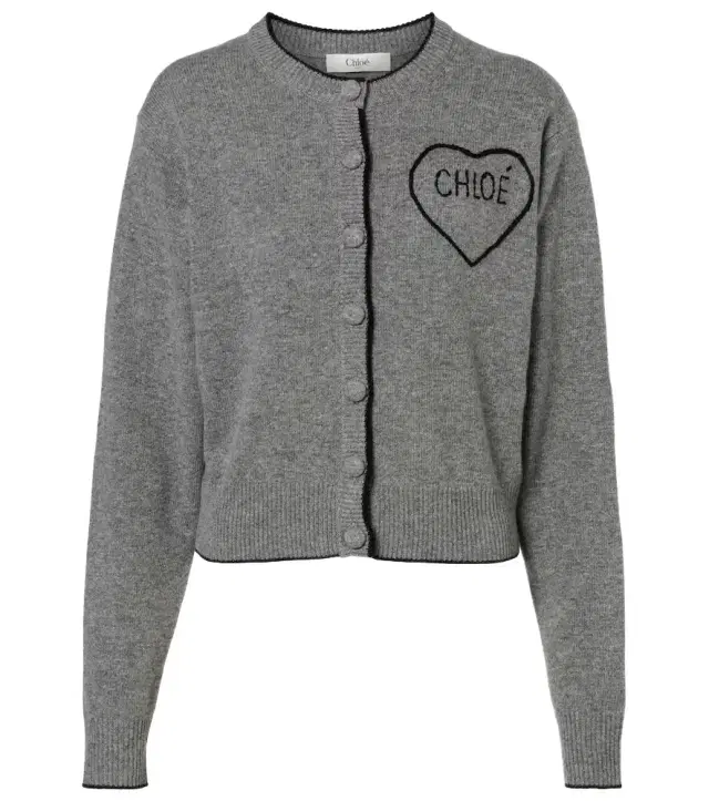 Chloe Chloé Logo wool and cashmere cardigan