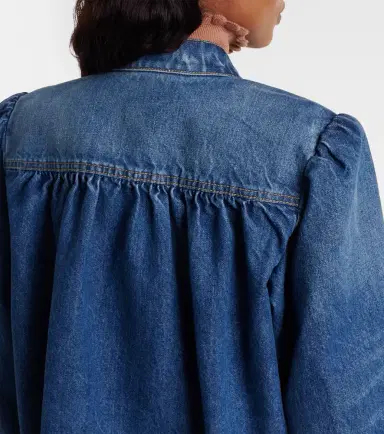Chloe Chloé Gathered embellished denim jacket | Thumbnail 4 Chloe Chloé Gathered embellished denim jacket | Thumbnail 4