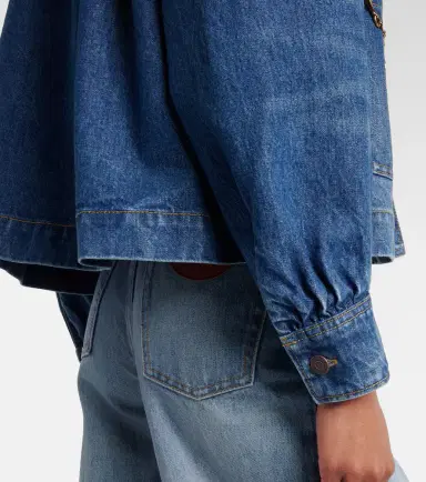 Chloe Chloé Gathered embellished denim jacket | Thumbnail 6 Chloe Chloé Gathered embellished denim jacket | Thumbnail 6