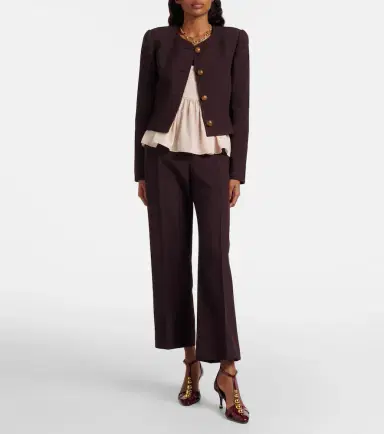 Chloé Chloé High-rise virgin wool wide-leg pants | Thumbnail 4 Chloé Chloé High-rise virgin wool wide-leg pants | Thumbnail 4
