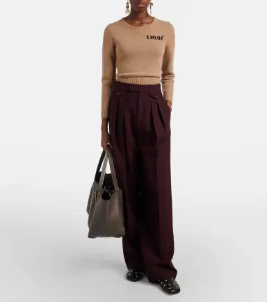Chloe Chloé Logo wool and cashmere sweater | Thumbnail 3
