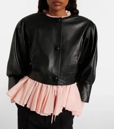 Chloé Chloé Cropped leather jacket | Thumbnail 3 Chloé Chloé Cropped leather jacket | Thumbnail 3