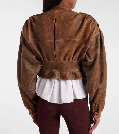 Chloé Chloé Cropped leather biker jacket | Thumbnail 2