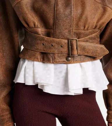 Chloé Chloé Cropped leather biker jacket | Thumbnail 6