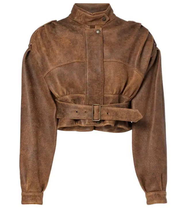 Chloé Cropped leather biker jacket