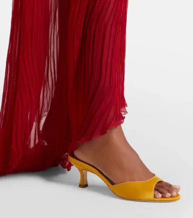 Staud Brigitte leather-trimmed mules | Thumbnail 6