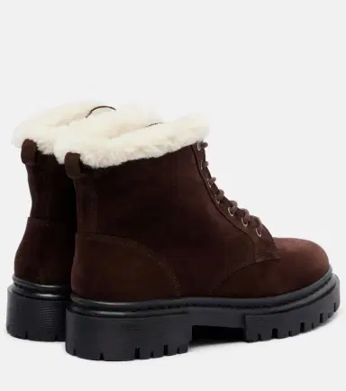 Staud Henry shearling-lined suede combat boots | Thumbnail 2