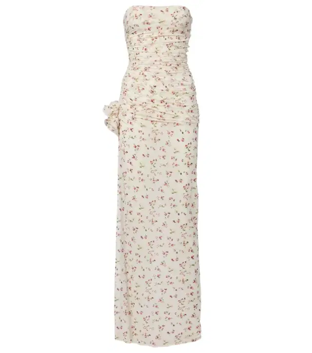 Magda Butrym Floral ruched strapless maxi dress