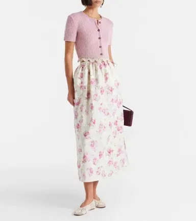 Magda Butrym Floral silk midi skirt | Thumbnail 3