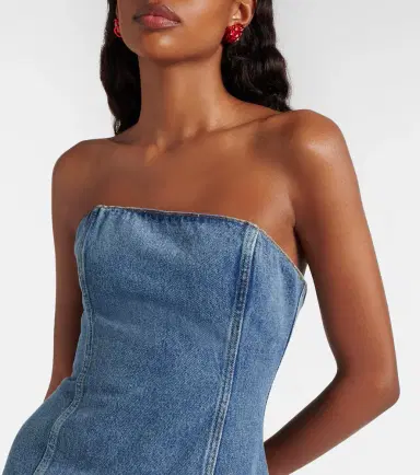 Magda Butrym Strapless denim bustier dress | Thumbnail 2