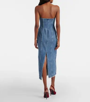 Magda Butrym Strapless denim bustier dress | Thumbnail 3