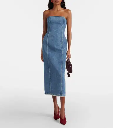 Magda Butrym Strapless denim bustier dress | Thumbnail 4