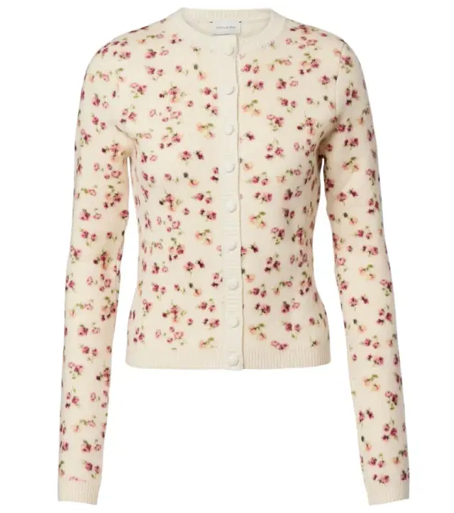 Wool, silk, and cashmere cardigan