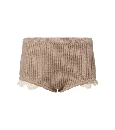 Magda Butrym Crochet-trimmed cashmere shorts | Thumbnail 1