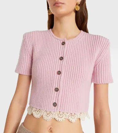 Magda Butrym Crochet-trimmed cashmere top | Thumbnail 5 Magda Butrym Crochet-trimmed cashmere top | Thumbnail 5