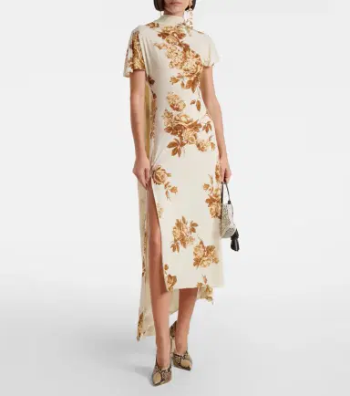 Magda Butrym Floral scarf-detail midi dress | Thumbnail 2