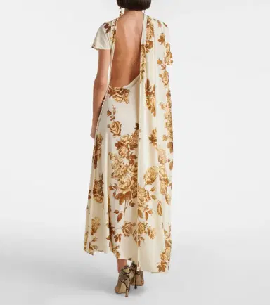 Magda Butrym Floral scarf-detail midi dress | Thumbnail 5