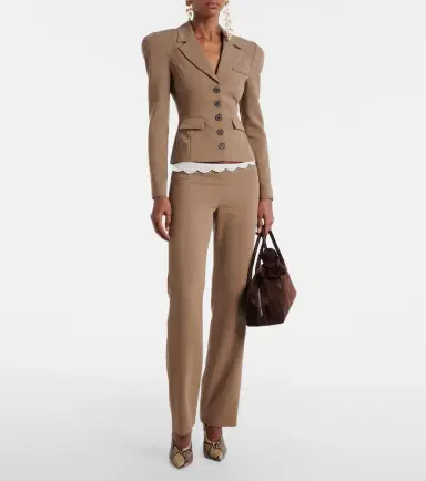 Magda Butrym Lace-trimmed wool straight pants | Thumbnail 2