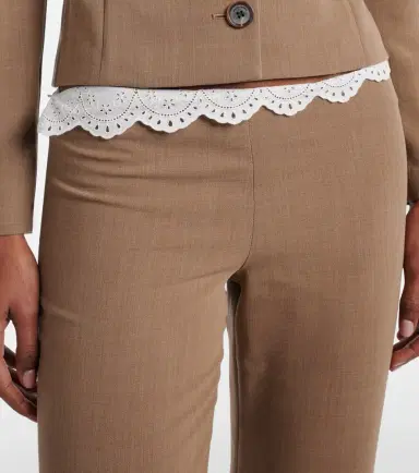 Magda Butrym Lace-trimmed wool straight pants | Thumbnail 4