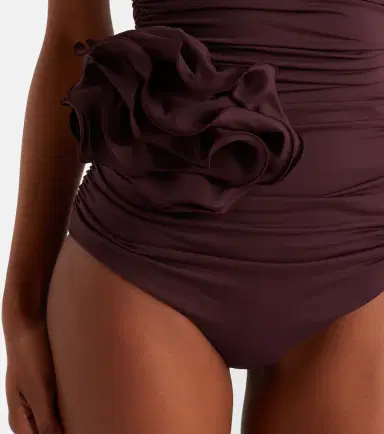 Magda Butrym Floral-appliqué ruched swimsuit | Thumbnail 2